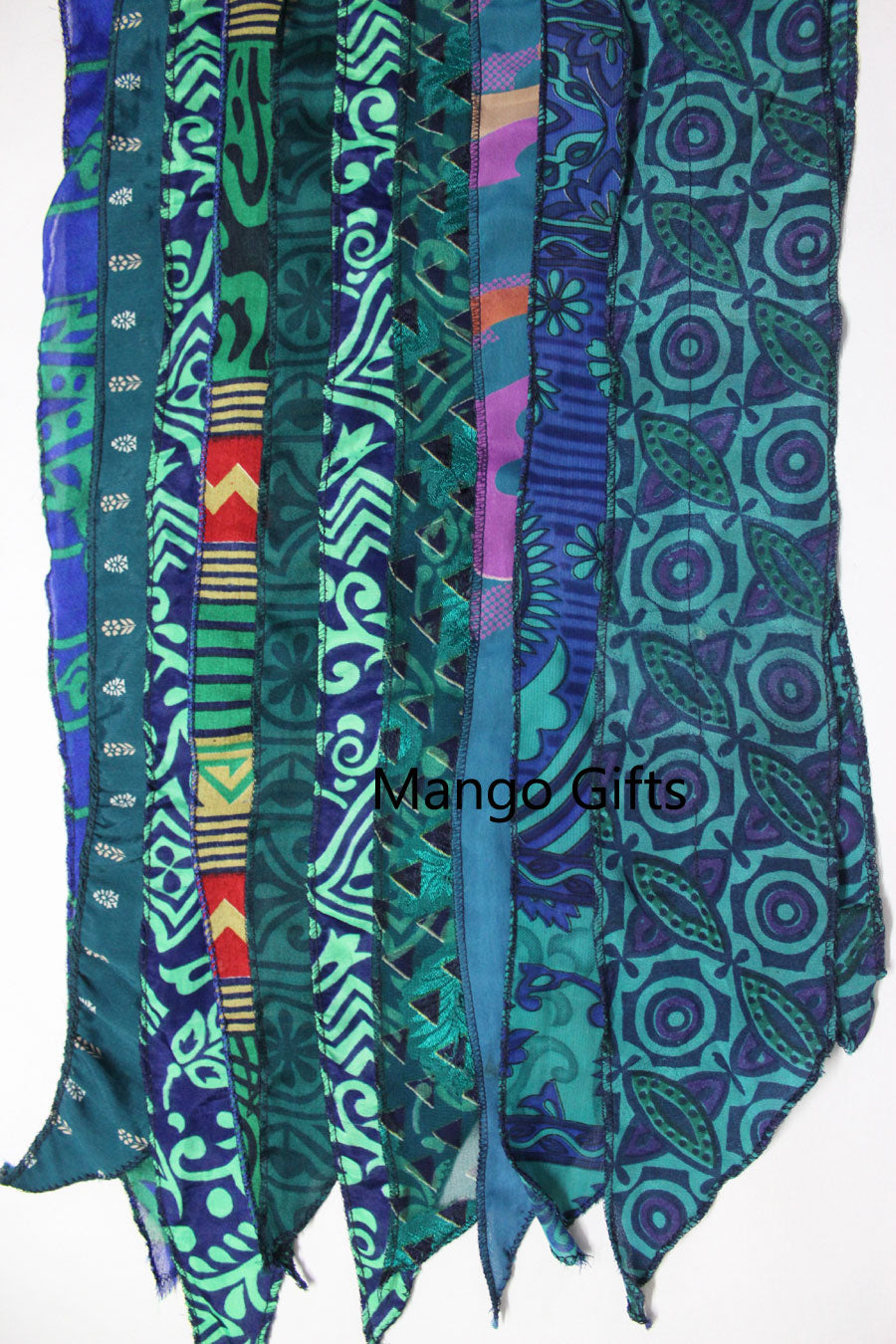 Vintage Indian Silk Sari Saree Recycled Scarves Patchwork scarf Headwraps Wholesale Lots Mango Gifts - Mangogiftsstore