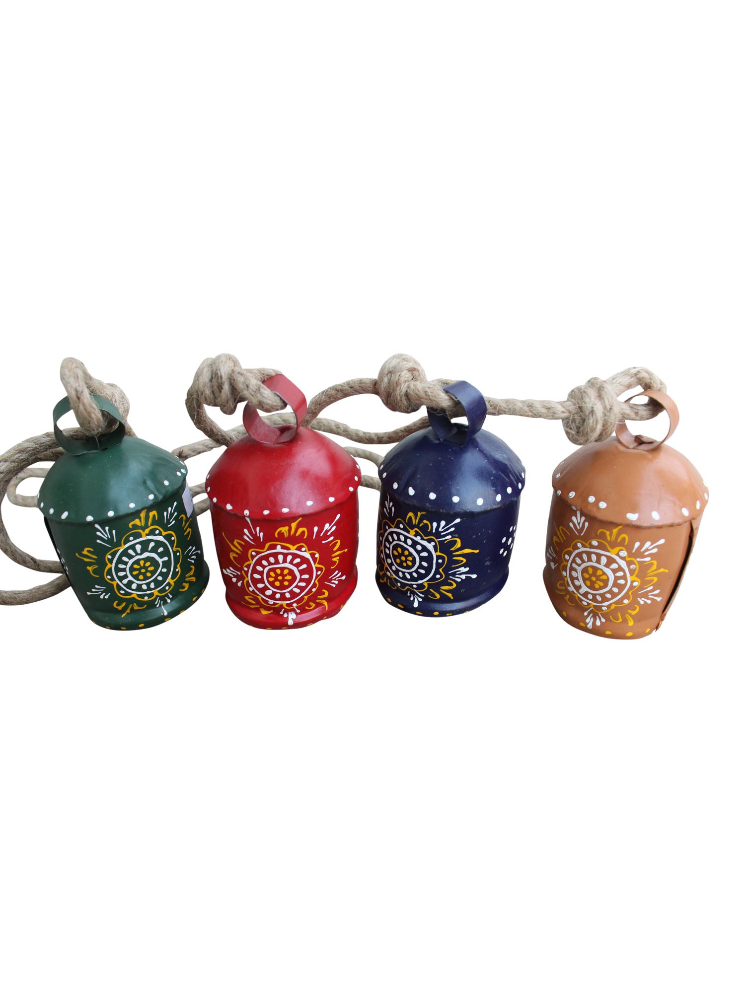 Hand Painted Iron Tin Cow Bells - Rustic Garden Chime
