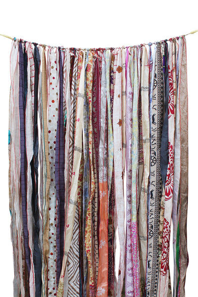 Old Silk Sari Curtain Drapes Panels