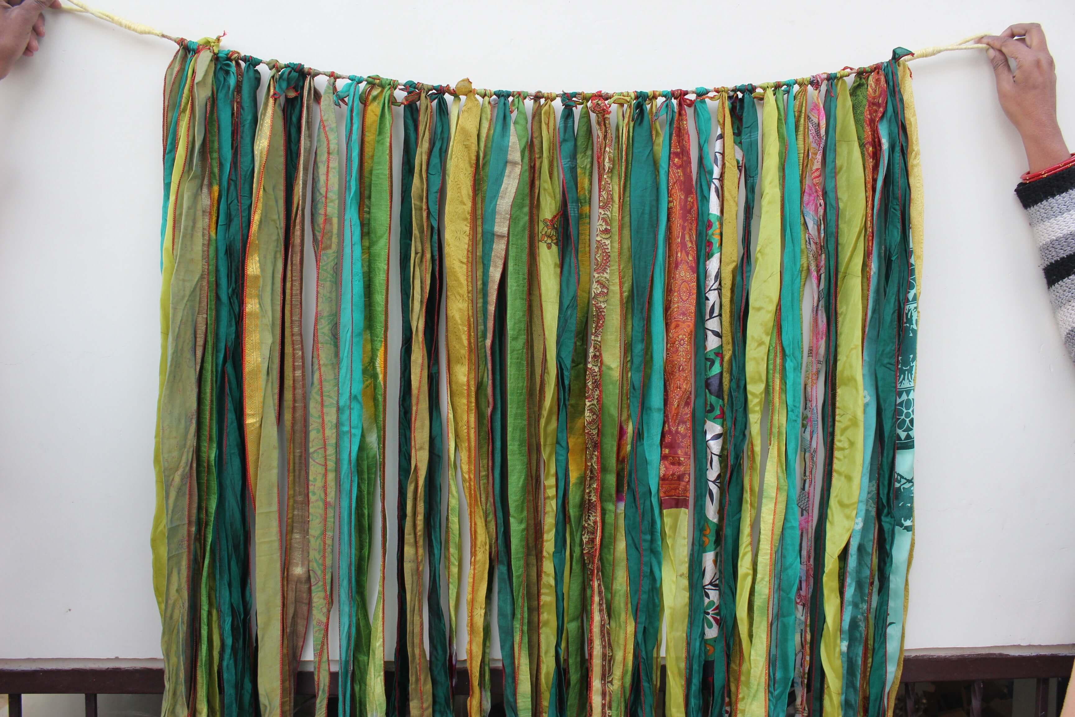 Recycled Silk Sari Bohemian Curtains - 210 x 120 cm