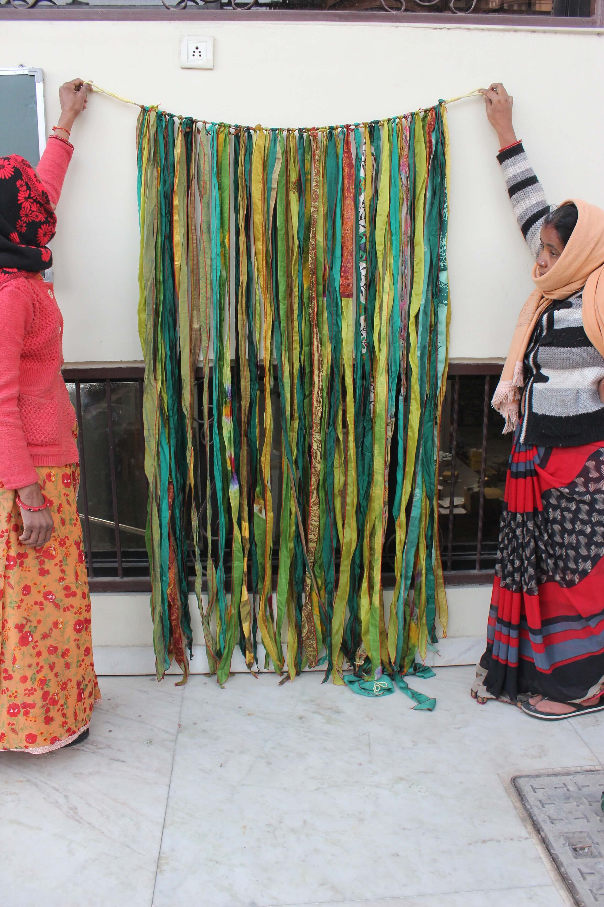 Recycled Silk Sari Bohemian Curtains - 210 x 120 cm