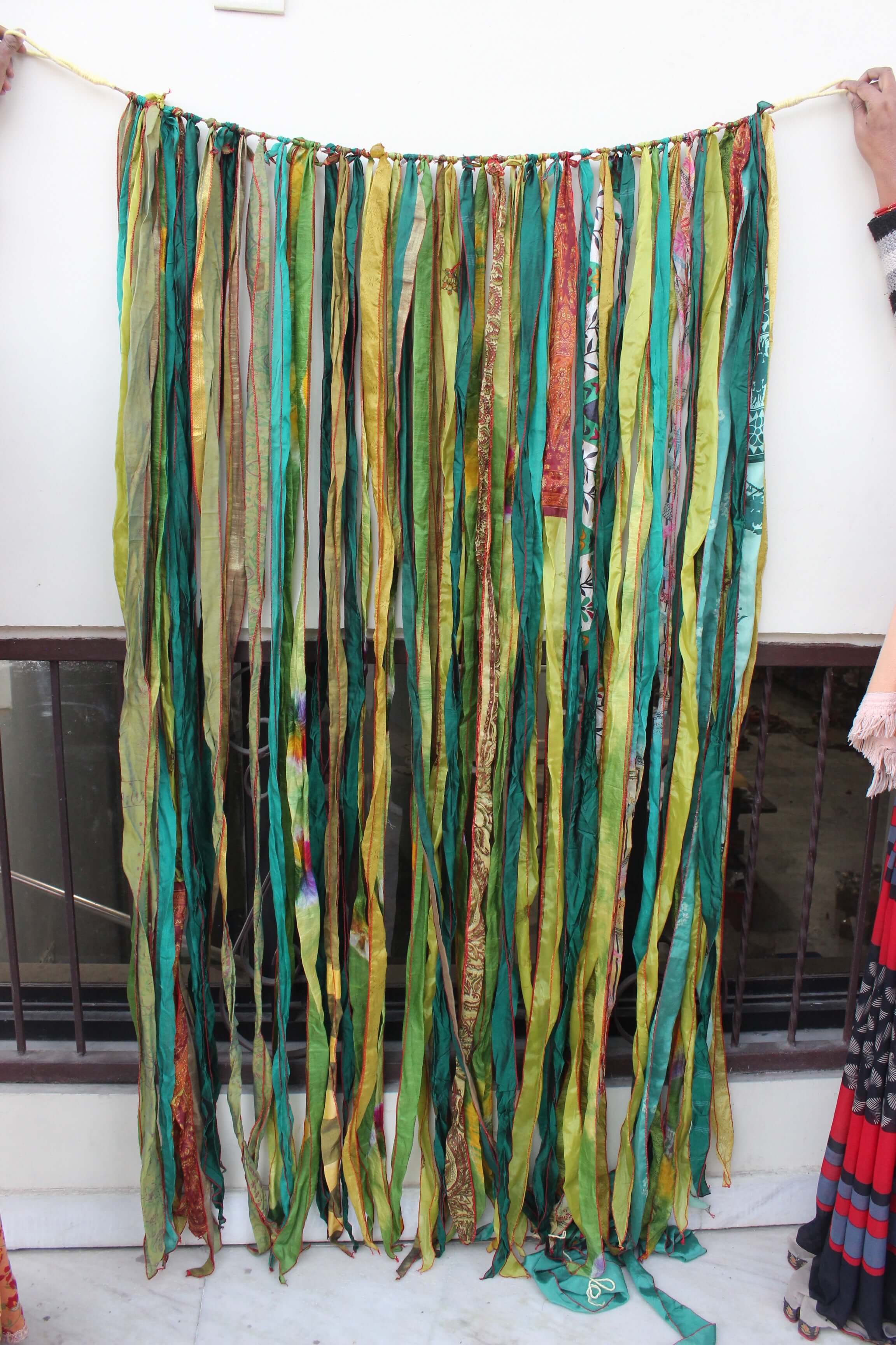 Recycled Silk Sari Bohemian Curtains - 210 x 120 cm