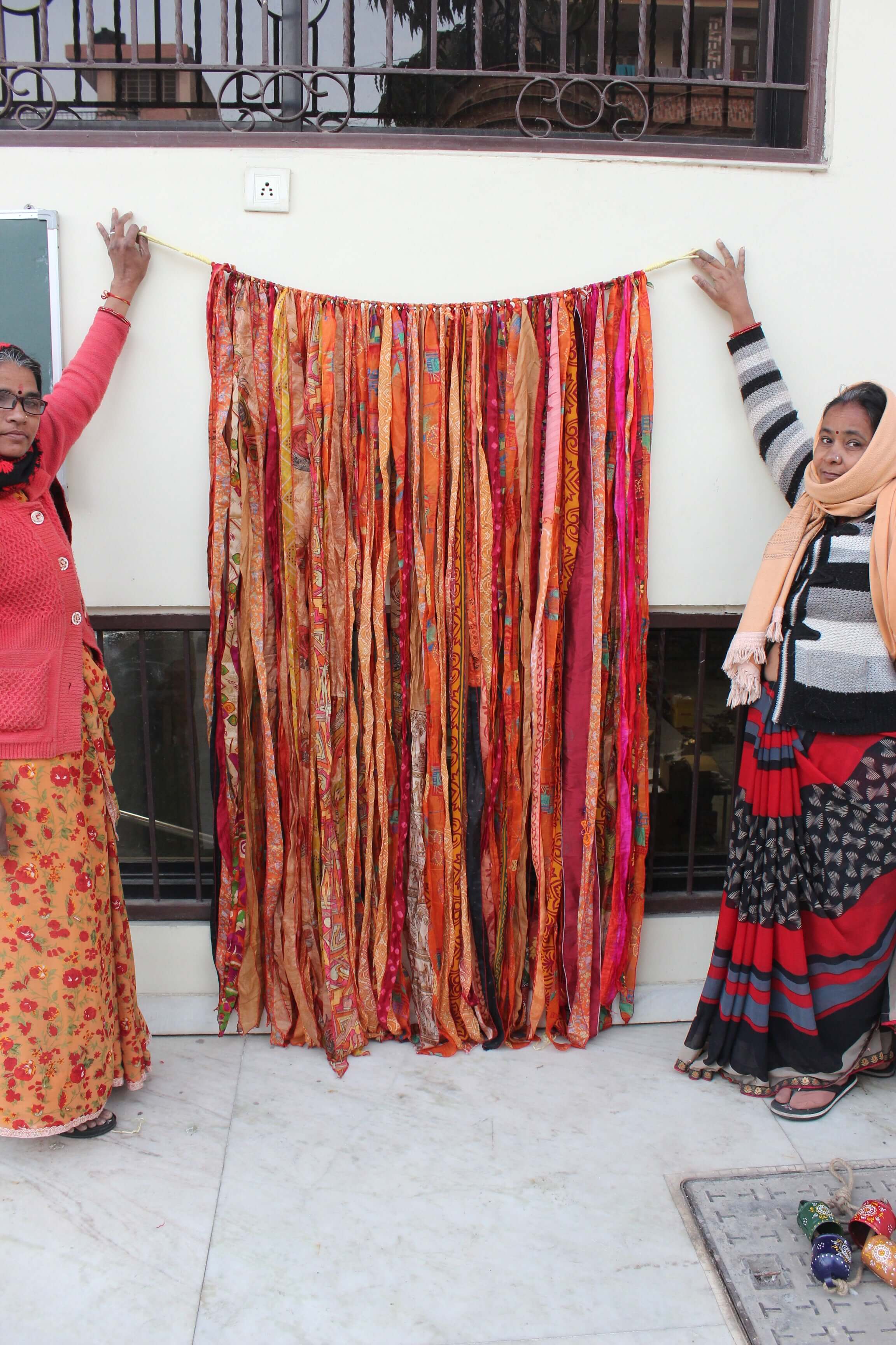 Recycled Silk Sari Bohemian Curtains - 210 x 120 cm