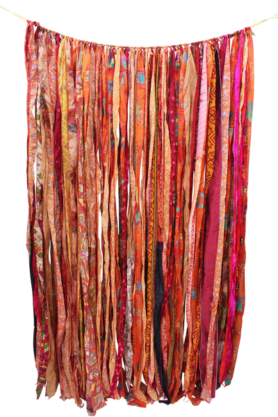 Recycled Silk Sari Bohemian Curtains Window Curtain Drapes , Doorway Curtains , Patio Garden Decoration 210 x 120 cm for bedroom, Livingroom