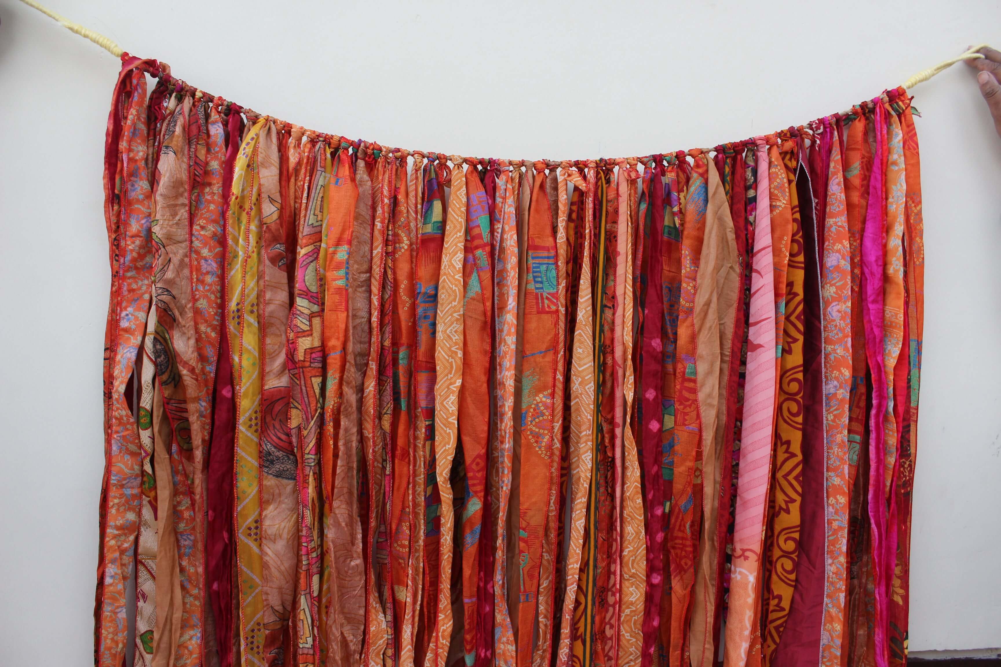 Recycled Silk Sari Bohemian Curtains - 210 x 120 cm