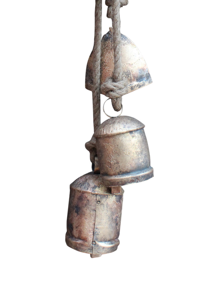 Cow Bells for Decoration Relaxation Wind Chimes Rustic Vintage Iron Bell  Chime Wall Hanging Decor with 3 Lucky Cow Bells on Rope - AliExpress