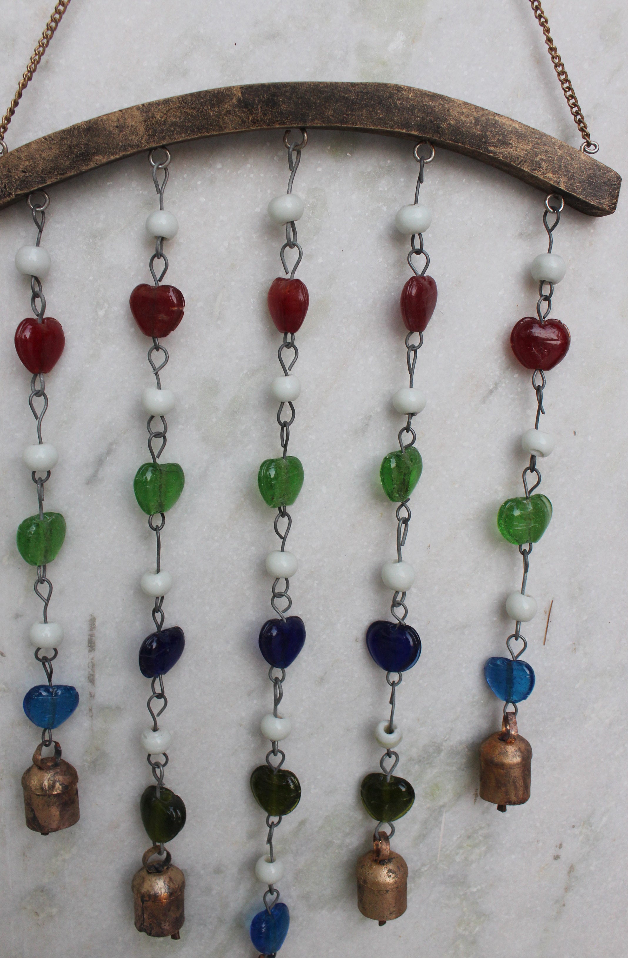 Handcrafted Beaded Iron Windchime | Boho Hanging Mobile