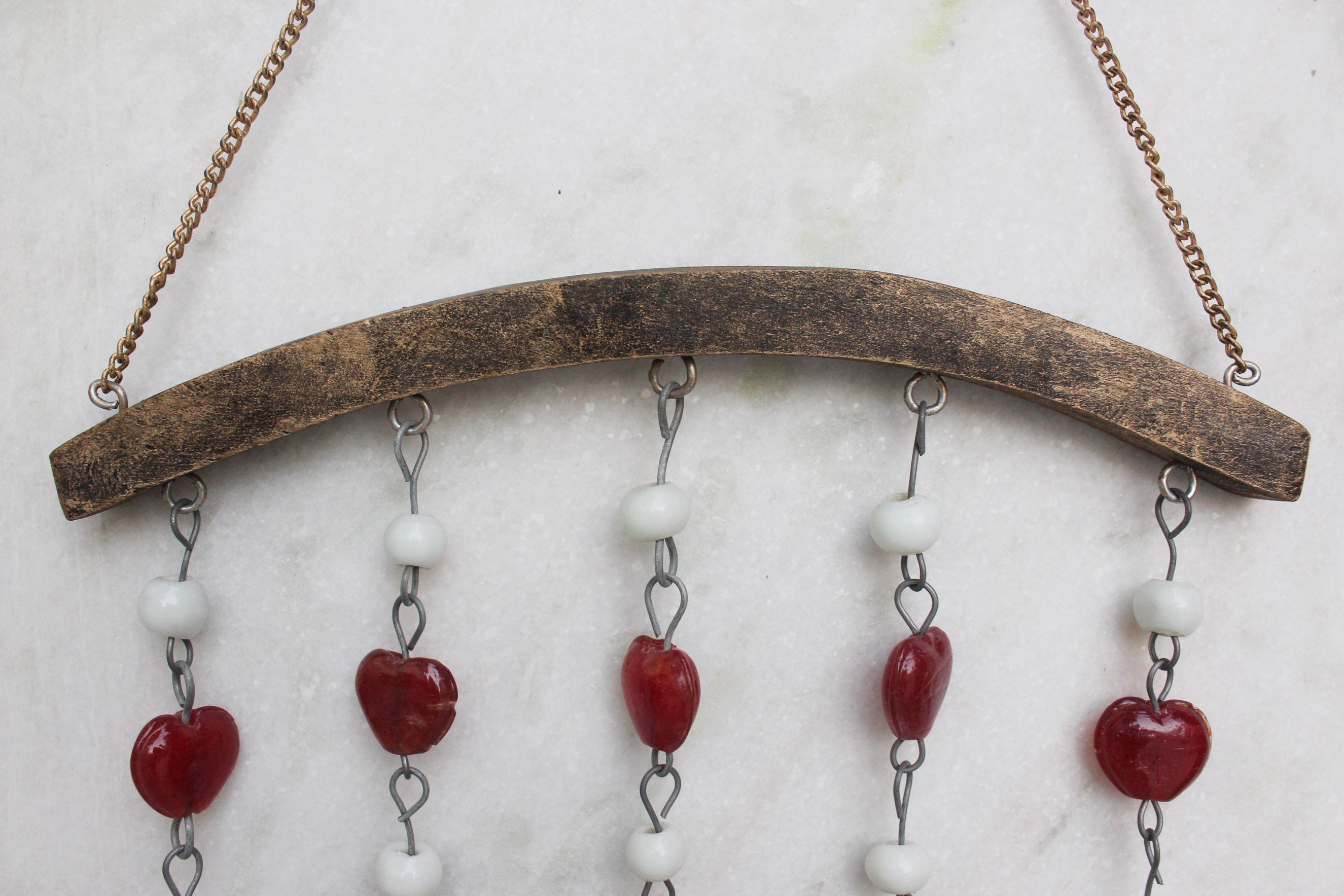 Handcrafted Beaded Iron Windchime | Boho Hanging Mobile