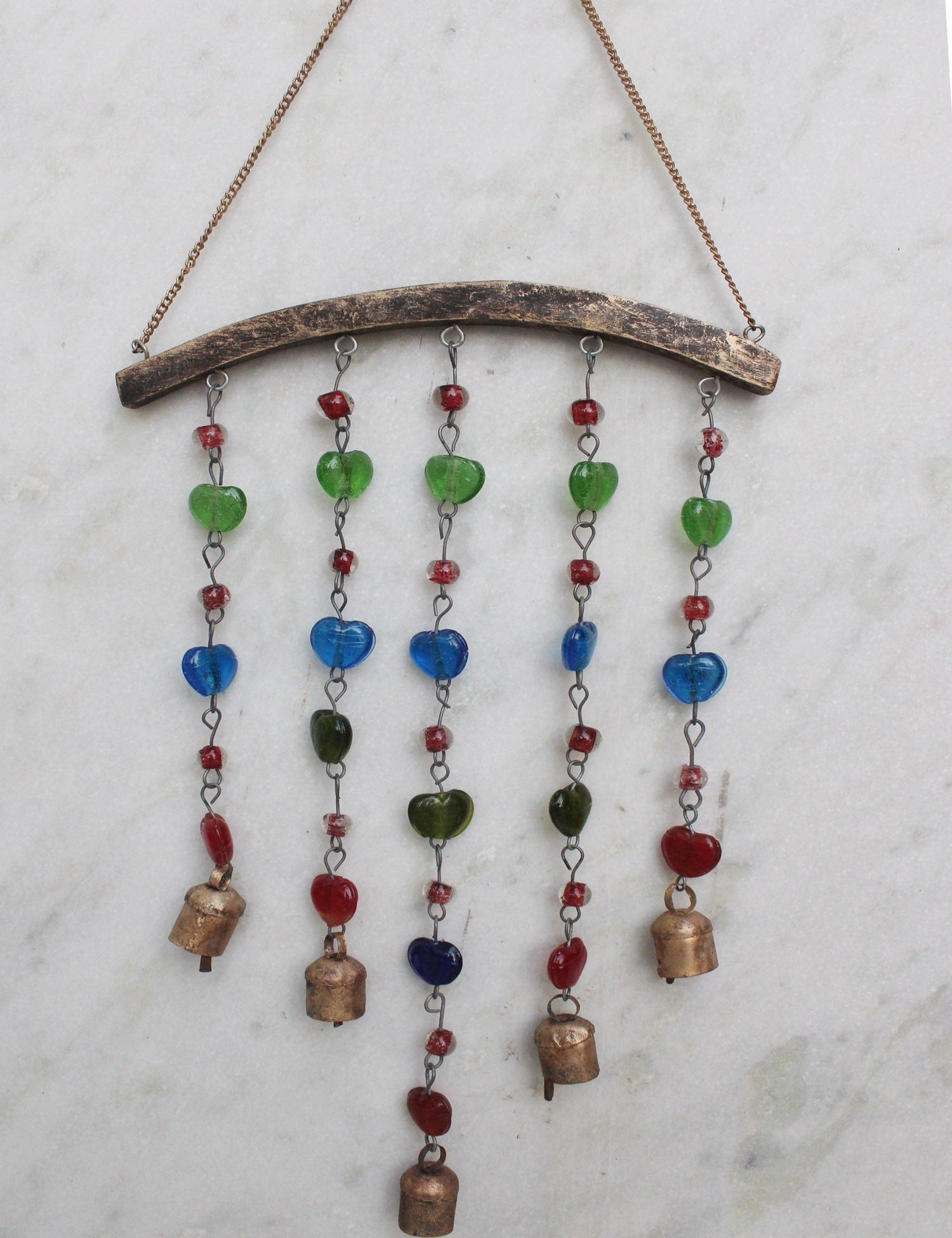 Handcrafted Beaded Iron Windchime | Boho Hanging Mobile