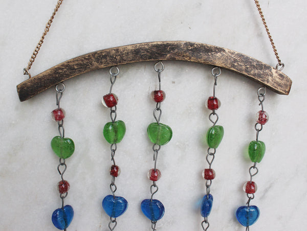 Handcrafted Beaded Iron Windchime Decorative Windchimes Indian Metal Craft Mobiles Suncatcher