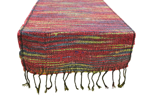 Cotton Banana Table Runner , 15 x 74 Inches , Multicolour Table Runner with Fringes, Every Day Use , Premium Quality