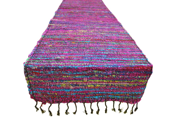 Cotton Banana Table Runner , 15 x 74 Inches , Multicolour Table Runner with Fringes, Every Day Use , Premium Quality