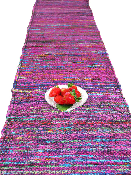 Cotton Banana Table Runner , 15 x 74 Inches , Multicolour Table Runner with Fringes, Every Day Use , Premium Quality