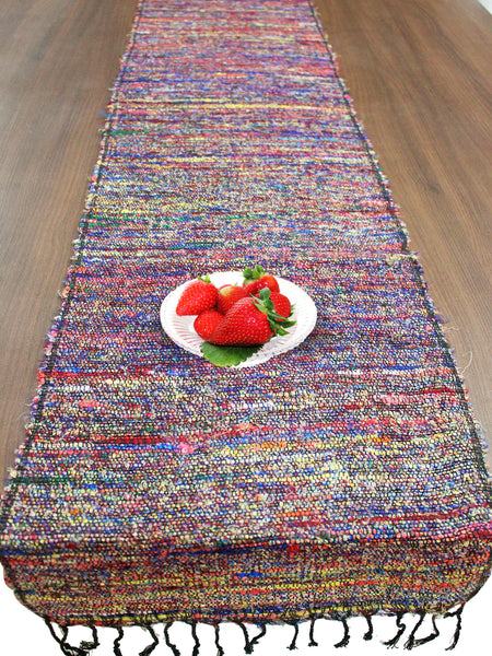 Cotton Banana Table Runner , 15 x 74 Inches , Multicolour Table Runner with Fringes, Every Day Use , Premium Quality