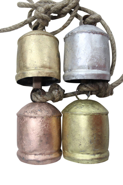 Recycled Iron Cow Bells Wind Chime Country Style Rustic Metal Giant Hanging