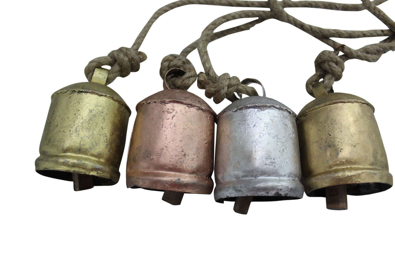 Rustic Recycled Iron Cow Bells Wind Chime – 40"