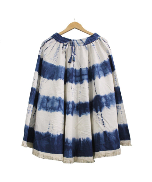 Tie-Dye Bohemian Summer Skirt Indigo Tie Dye Prints Hippie Casual Women Fashion Indigo Boho Skirts