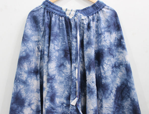 Tie-Dye Bohemian Summer Skirt Indigo Tie Dye Prints Hippie Casual Women Fashion Indigo Boho Skirts