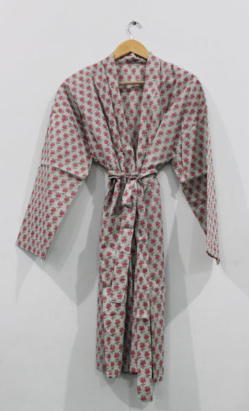 Copy of Hand Block Print 100%Cotton Kimono Bathrobe Women Floral Dress Wholesale Lot