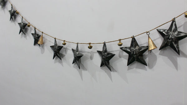 Star Moon Hanging Jute Garland Decoration Bohemian Home Decor Country Primitive Christmas Holiday Decoration