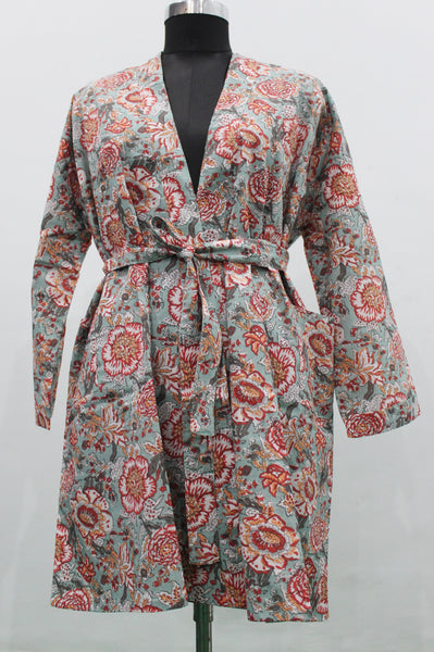 Copy of Hand Block Print 100%Cotton Kimono Bathrobe Women Floral Dress Wholesale Lot