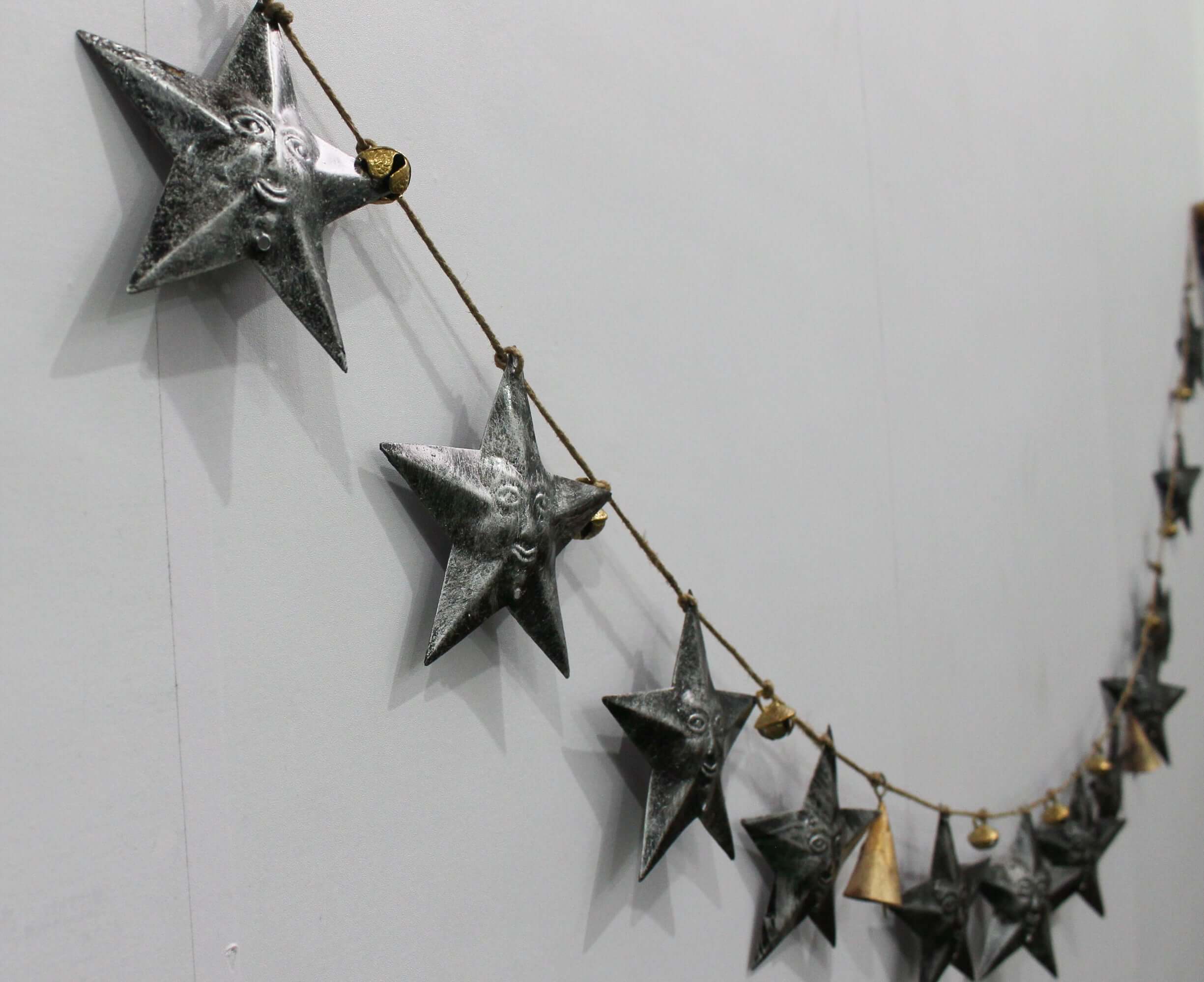 Bohemian Star Moon Jute Garland for Rustic Decor Wreaths & Garlands