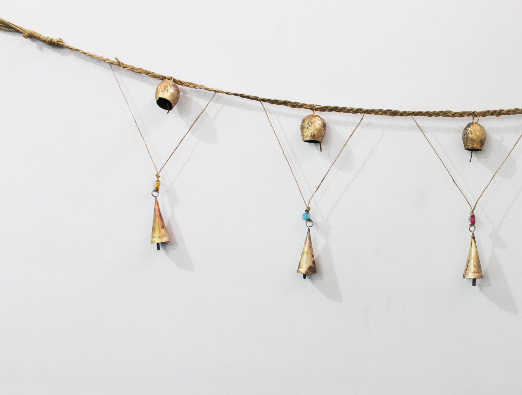 Handmade Jute Garland with Bells - 150 cm Indian Toran