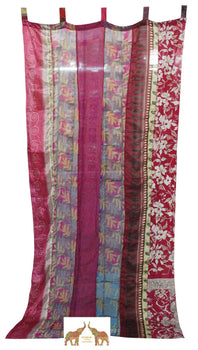 Indian Old Sari Multicolor Curtain Door Drape Window Decor Silk Saree Curtain - Mangogiftsstore