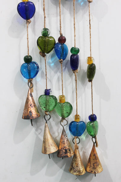 Handmade Boho Garden Hanging Chime Sun catcher Multi colour Beaded Windchime