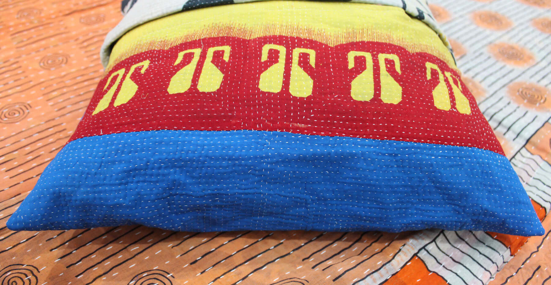 Vintage Bohemian Kantha Cushion Covers - Handmade Pillows