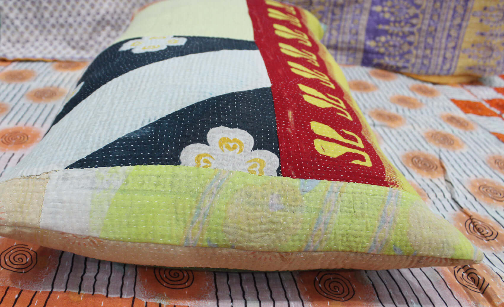 Vintage Bohemian Kantha Cushion Covers - Handmade Pillows