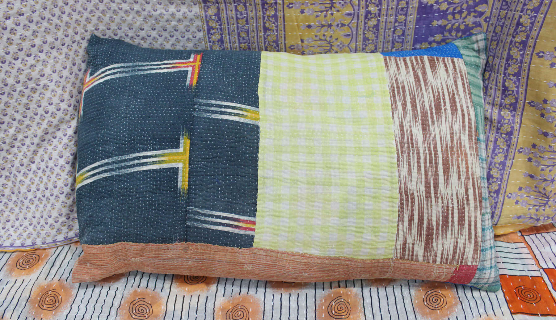 Vintage Bohemian Kantha Cushion Covers - Handmade Pillows