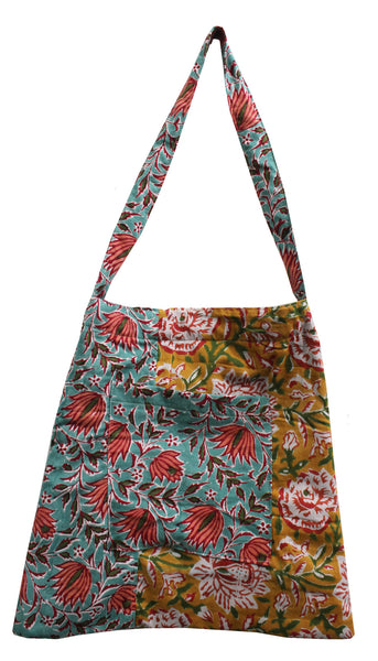 Floral print cotton shopping bags Indian 