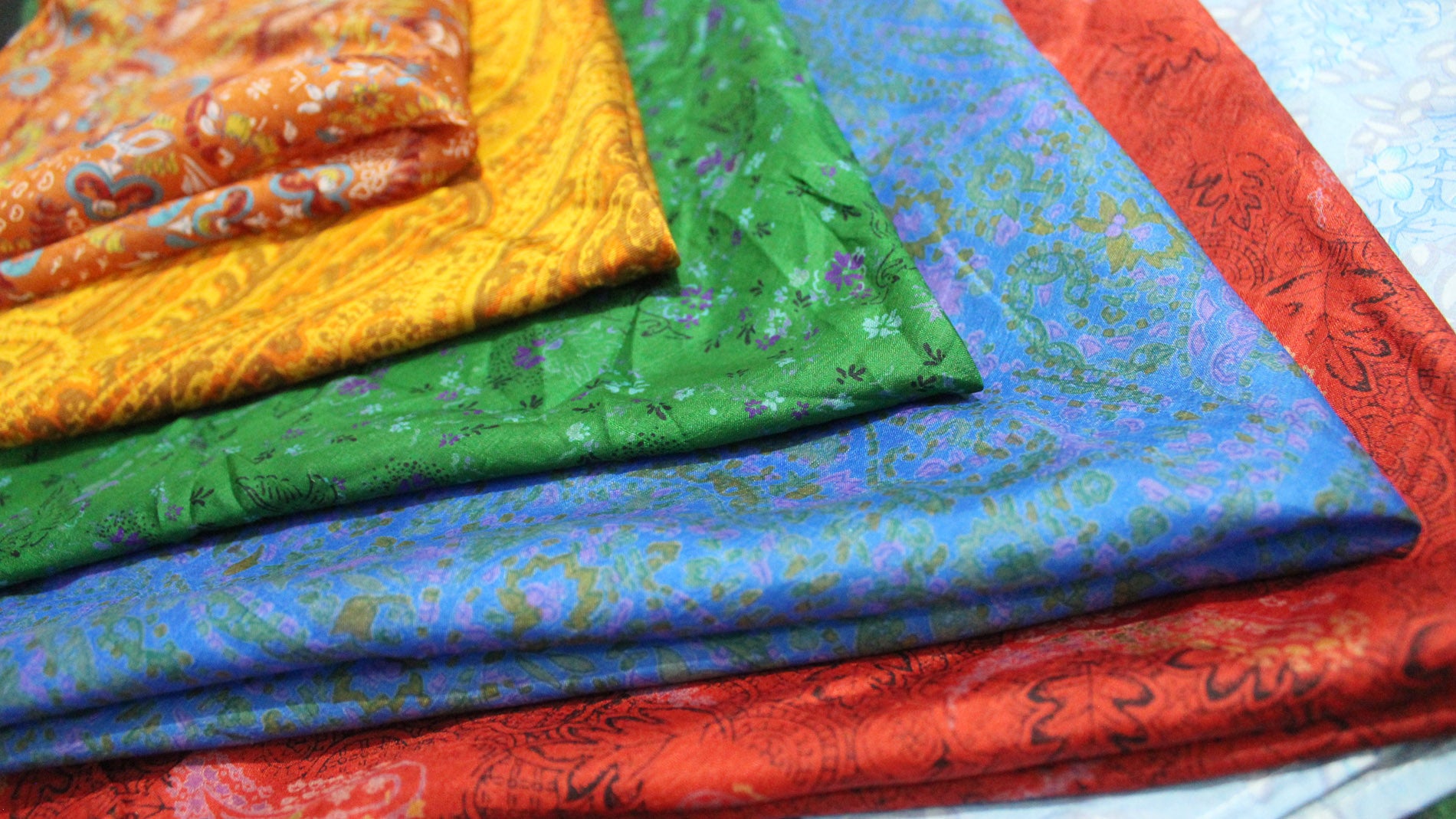 Indian Silk Sari Scarf 76