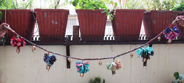 Vintage Tin Bells Hanging Garland Handmade Garlands for Party and Home Decoration 150 cm Length