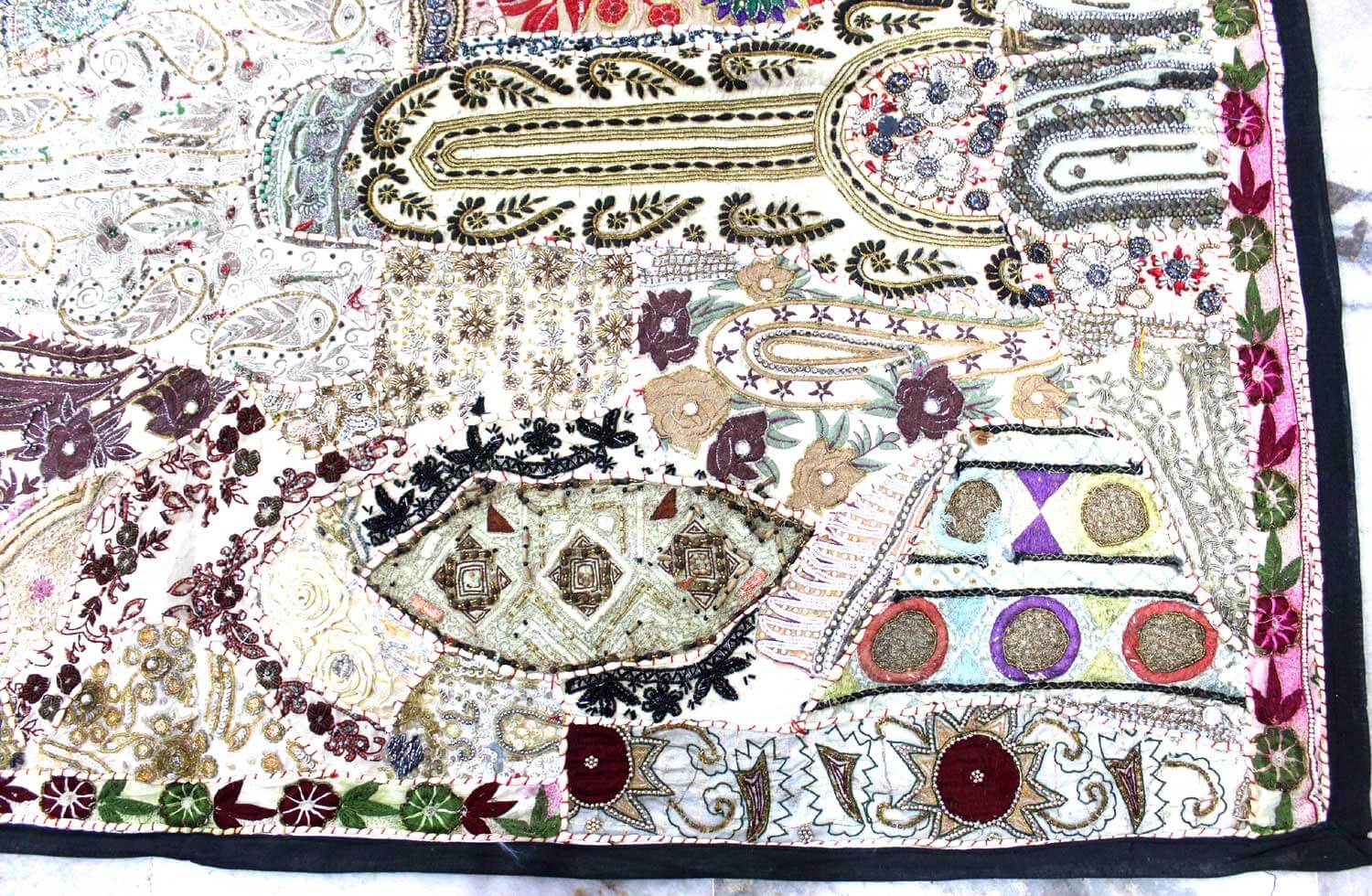 Embroidered Cotton beaded Heavy Wall Hanging Tapestry