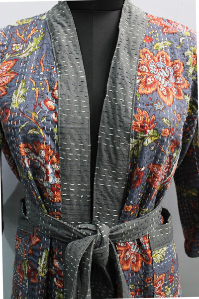 floral dress vintage kantha dress robes fashion 