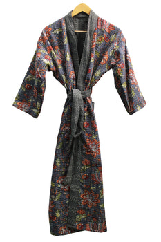 kantha fashion floral robes unisex boho fashion