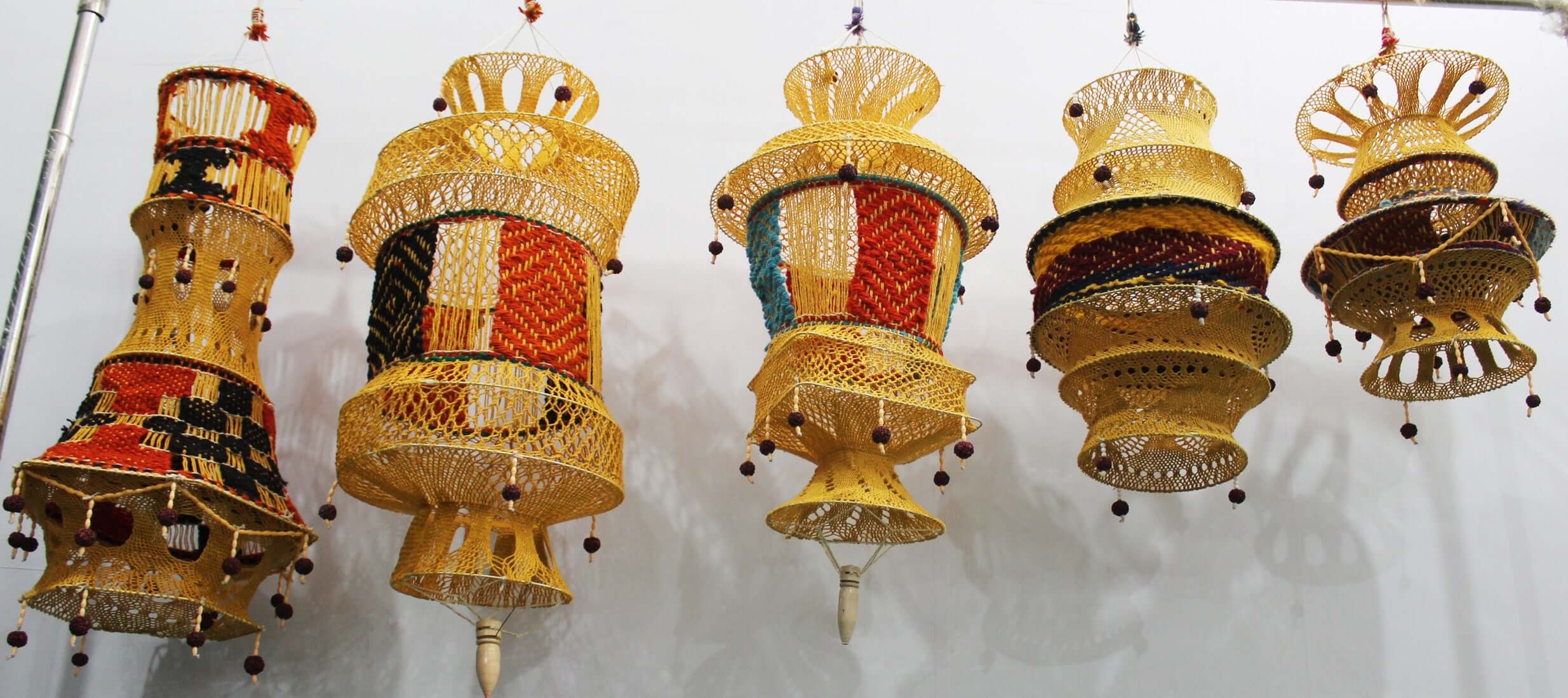 Handmade fabric lantern lamps hippy hippie