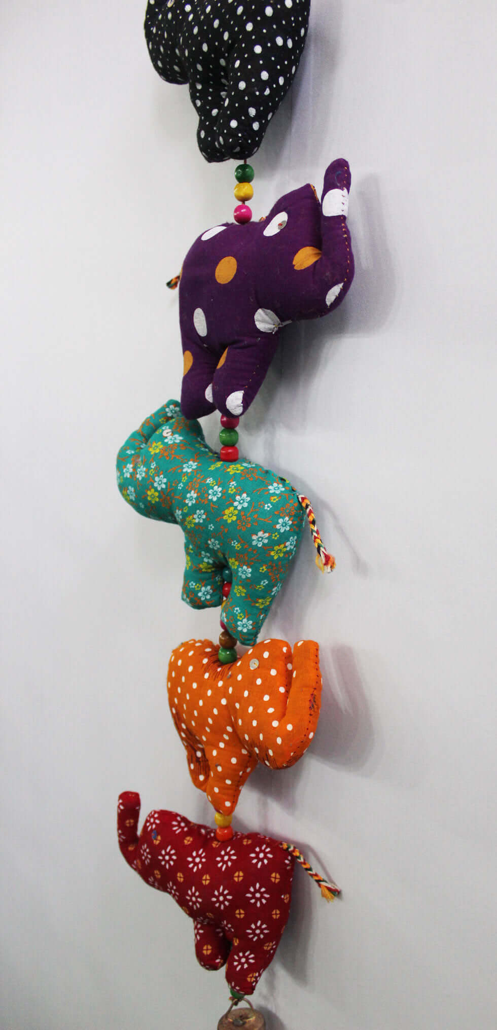 5 Fabric Cotton Elephant Door Hanging Mobile Decoration