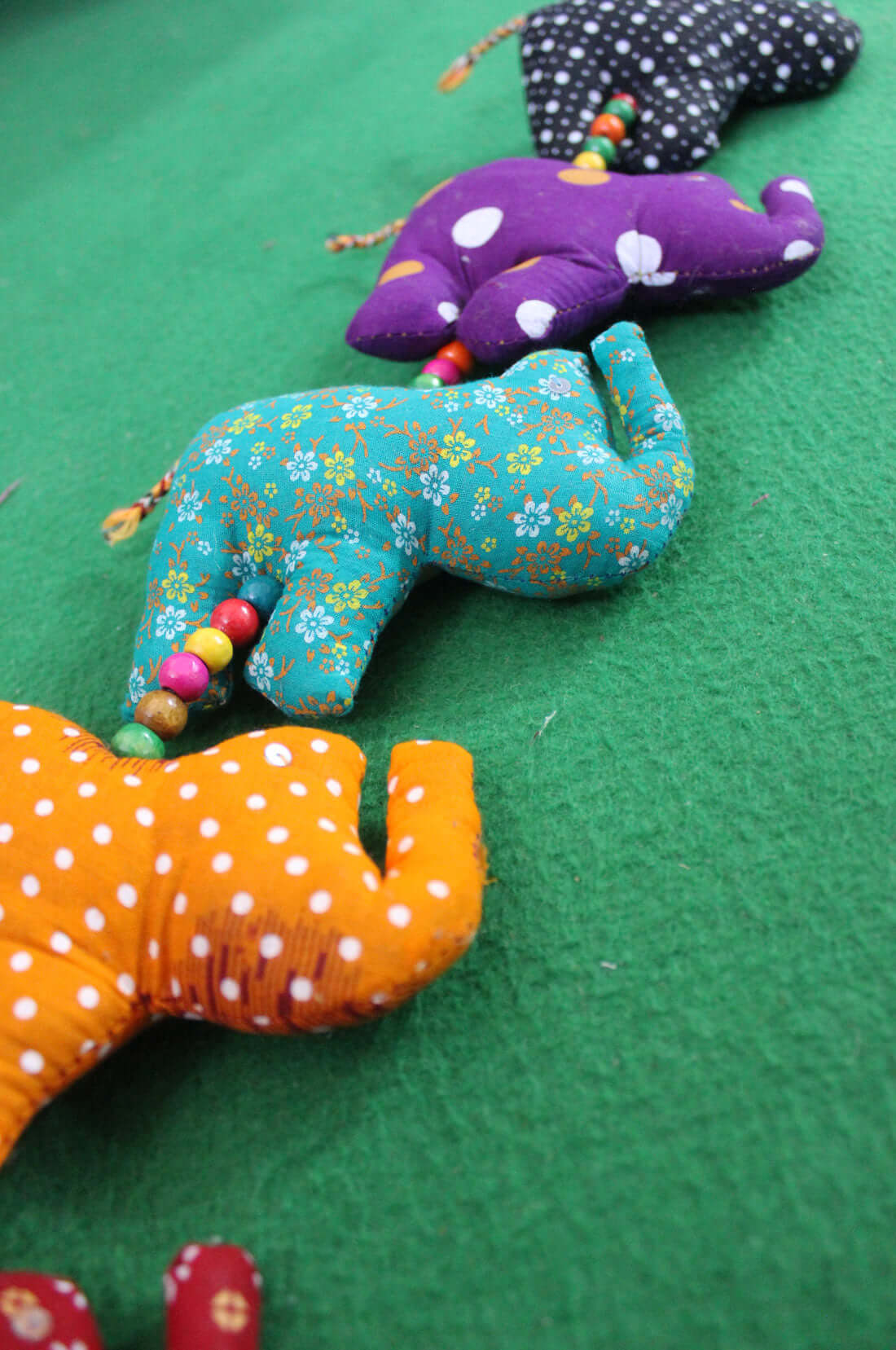 5 Fabric Cotton Elephant Door Hanging Mobile Decoration