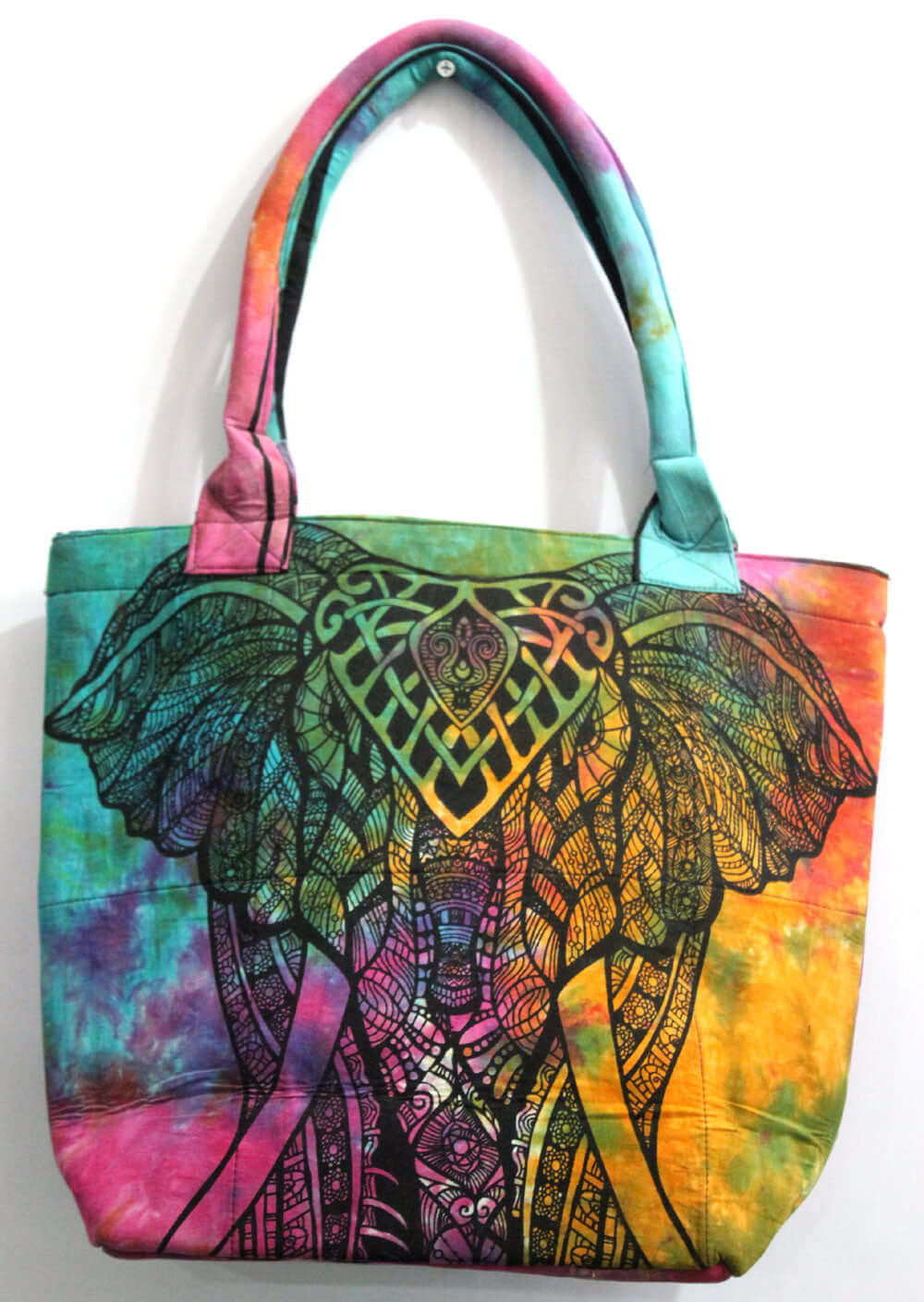 Multicolor Elephant Tote Bag - Handmade Cotton Design