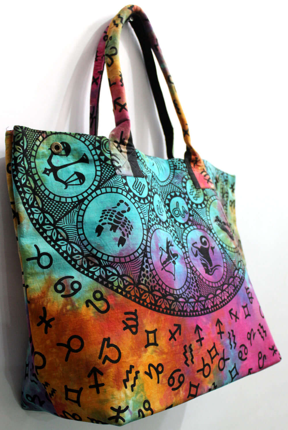 Multicolor Zodiac Tote Bag - Handmade Cotton Shopping Bag