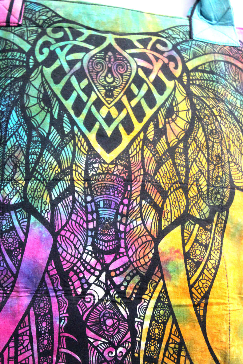 Multicolor Elephant Tote Bag - Handmade Cotton Design