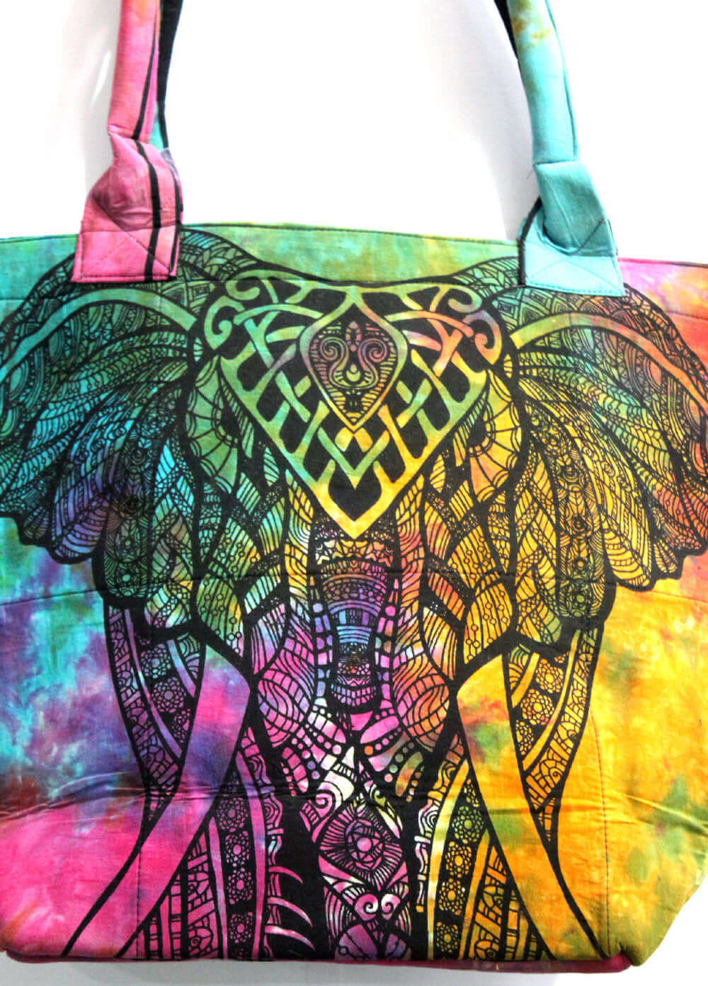 Multicolor Elephant Tote Bag - Handmade Cotton Design