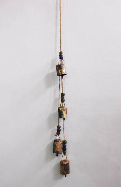 bells on rope , handmade bells string 