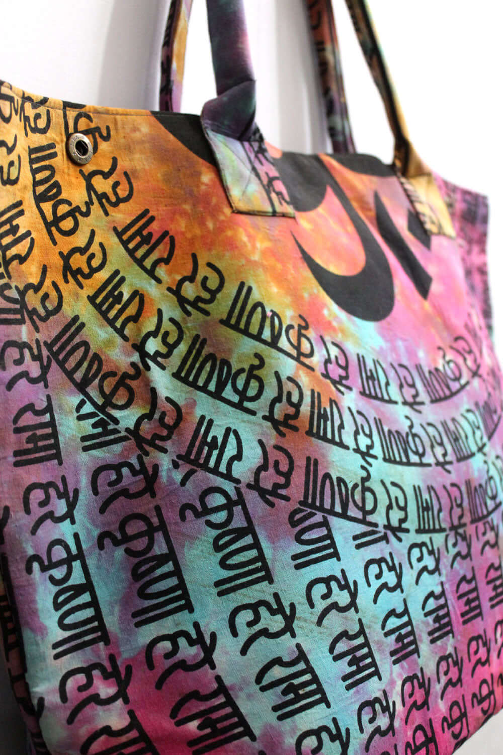 Multicolor OM Aum Handmade Tote Bag - Eco-Friendly Style