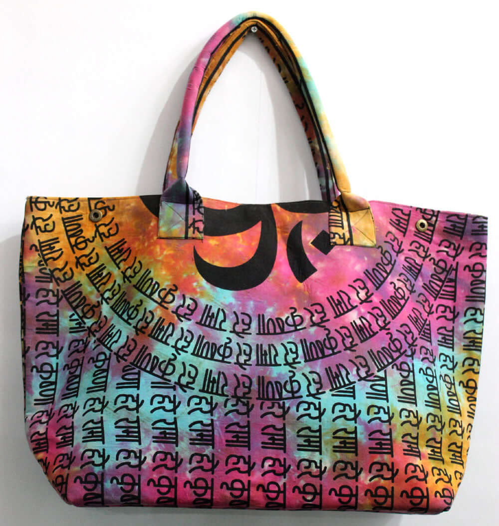 Multicolor OM Aum Handmade Tote Bag - Eco-Friendly Style