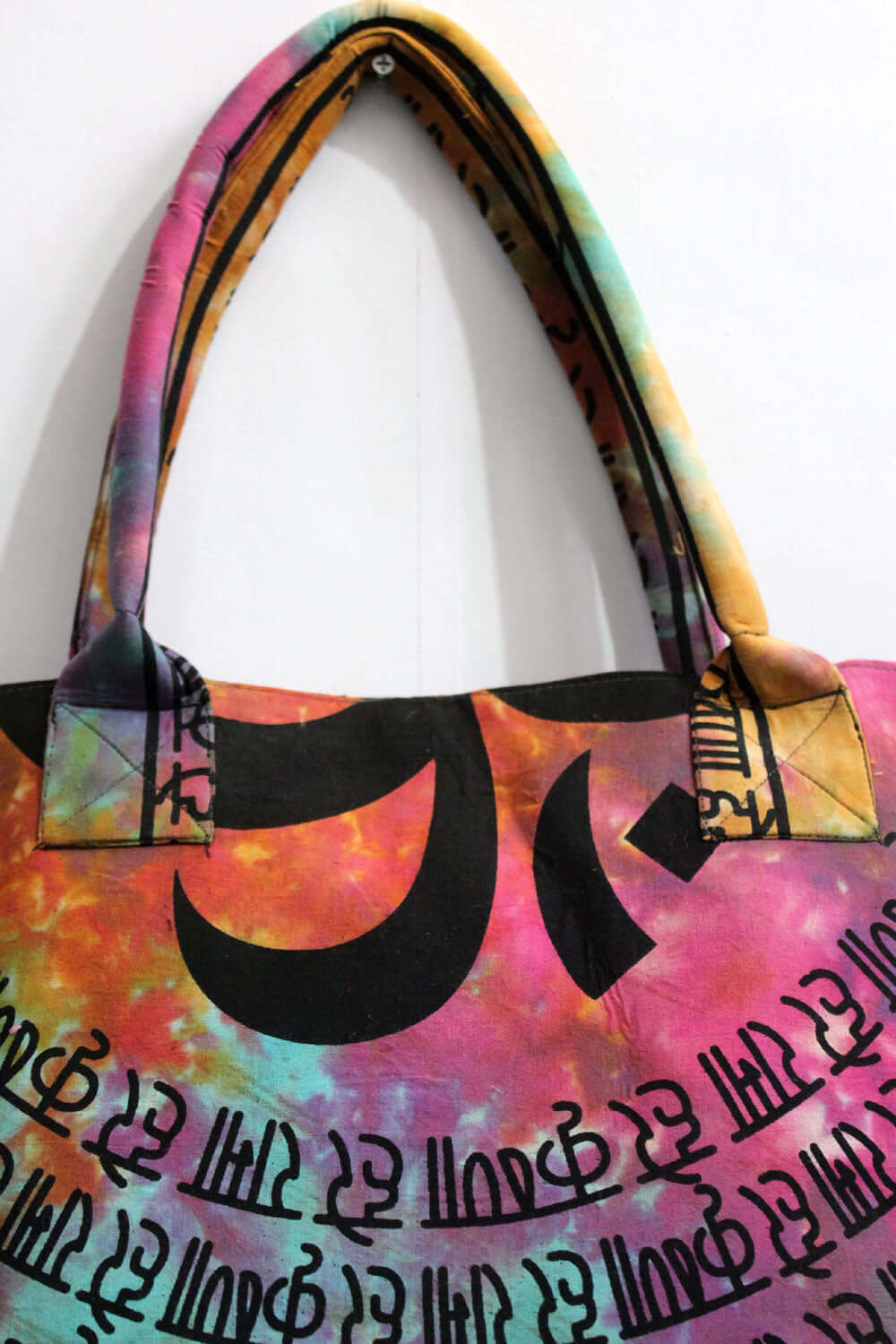 Multicolor OM Aum Handmade Tote Bag - Eco-Friendly Style