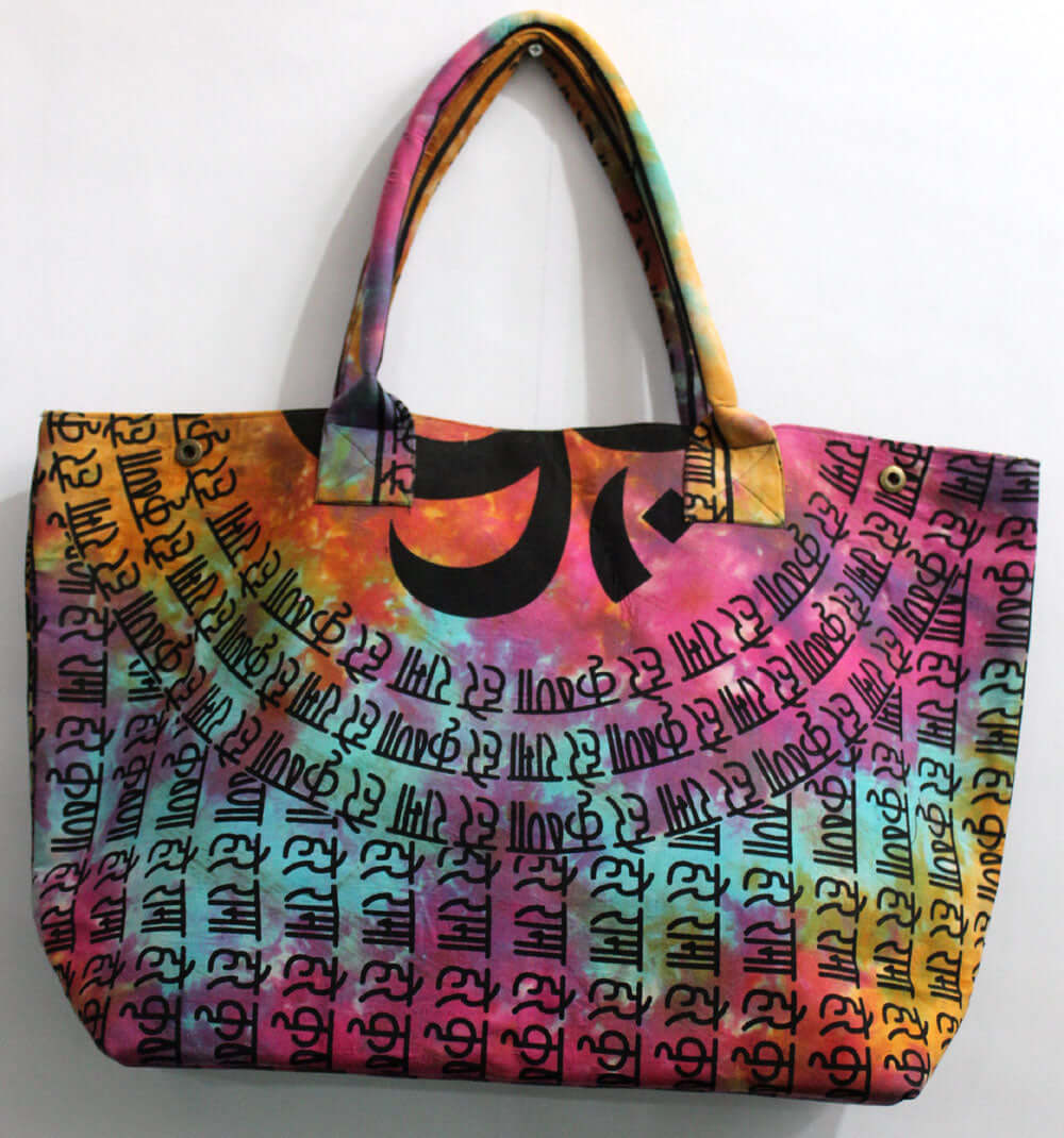 Multicolor OM Aum Handmade Tote Bag - Eco-Friendly Style